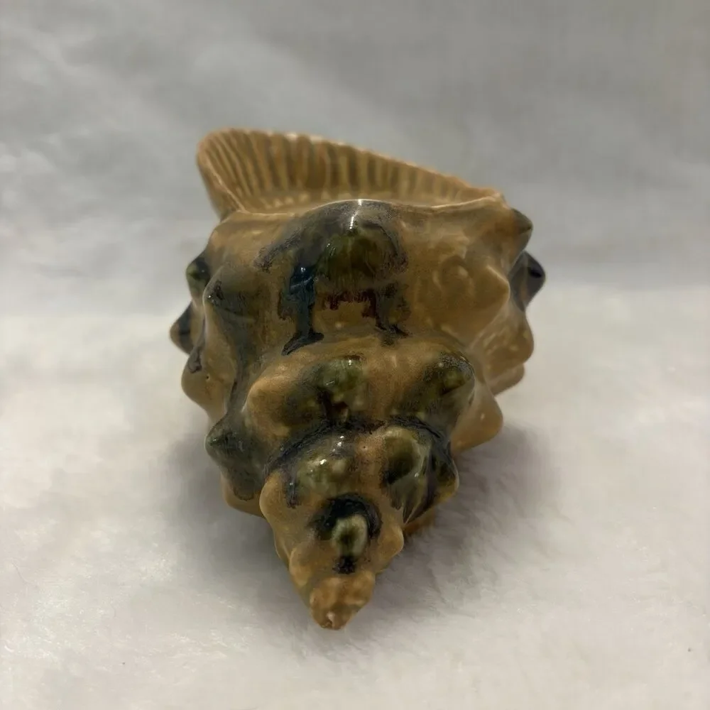 Vintage Aroma Lite Shell Bud Vase/Oil Candle With Drip Glaze